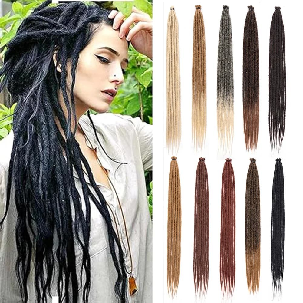 24 Inch Synthetic Dreadlock Extensions 10 Root/pack Hippie Single Ended Dreads Ombre Loc Extensions Reggae Style Crochet Hair