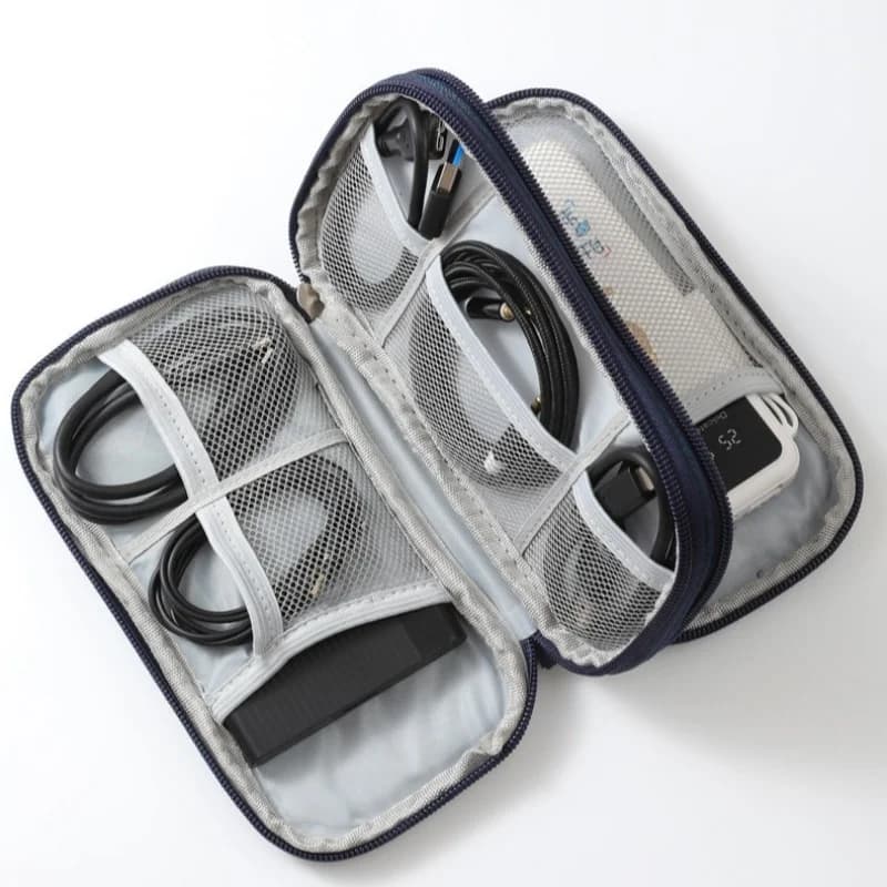 Travel Organizer Bag Cable Storage Organizers Pouch Carry Case Portable Waterproof Double Layers Storage Bags for Cable Cord