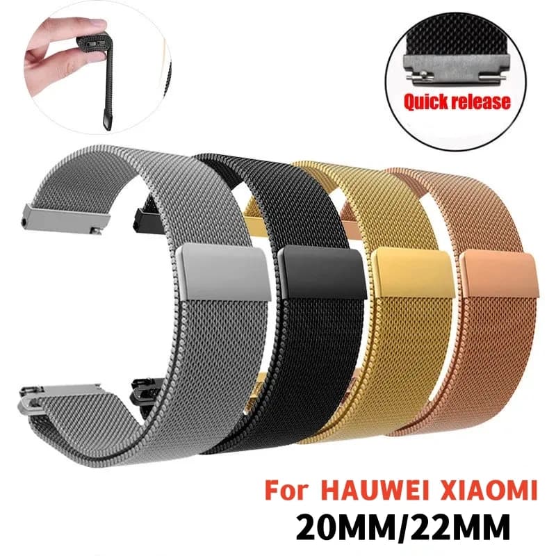 Magnetic Buckle milanese Stainless Steel Strap for Samsung Watch4 Huawei GTR2 16mm 18mm 20mm 22mm Casual Fashion Watch Accessori