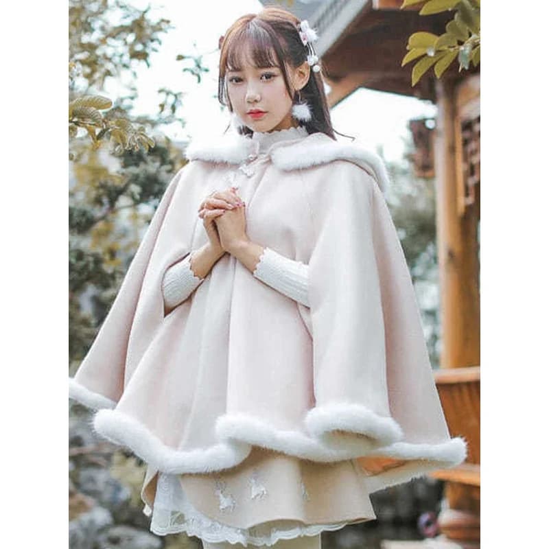 Xgoth Women Hooded Cloak Autumn Winter New Extra-large Size Improved Hanfu Han Element Lolita Jacket Harajuku Kawaii Girl Mantle