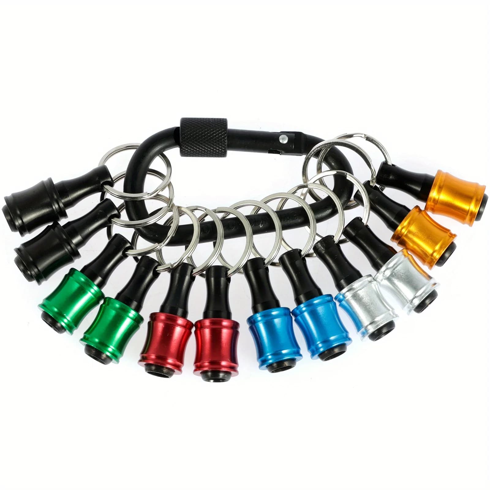 Upgrade, Push to Unlock, 12pcs 1/4 Inch Hex Shank Aluminum Alloy Screwdriver Bits Holder Light-weight Quick-change Extension Bar