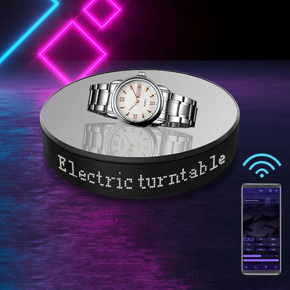 Intelligent APP Electric Rotating Display Stand 360 Degree APP Remote Control Turntable for Live Video Photography Shooting Prop