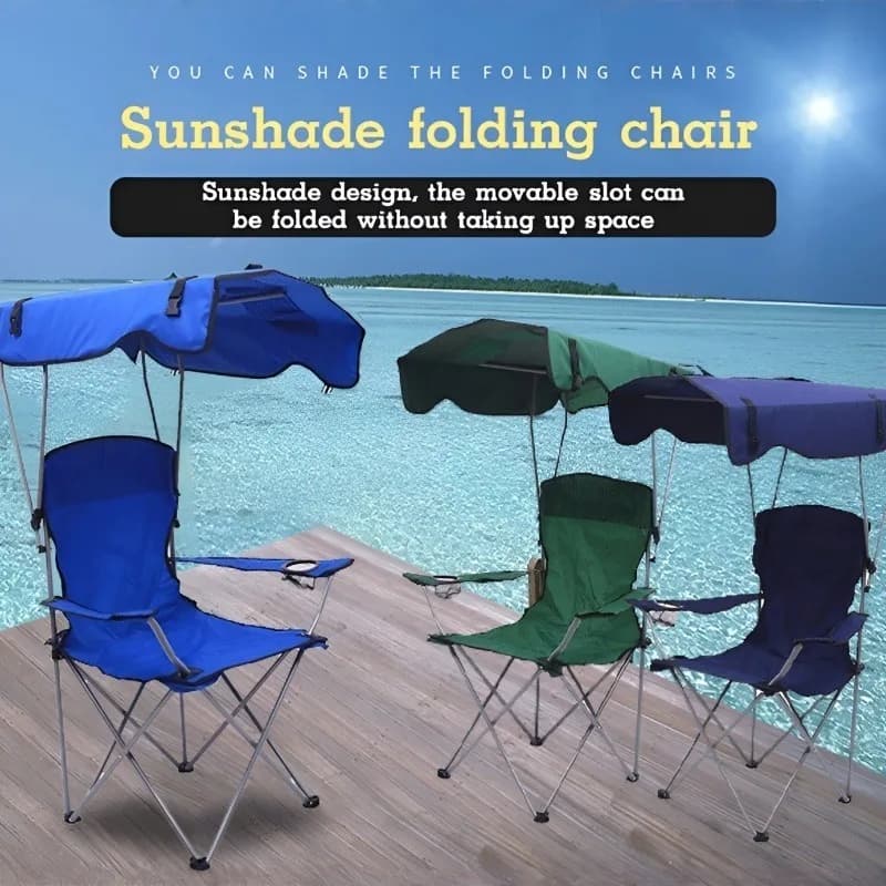 Stylish and Practical Beach Chair with Umbrella and Cooler Bag, Suitable for Picnics and Outdoor Activities