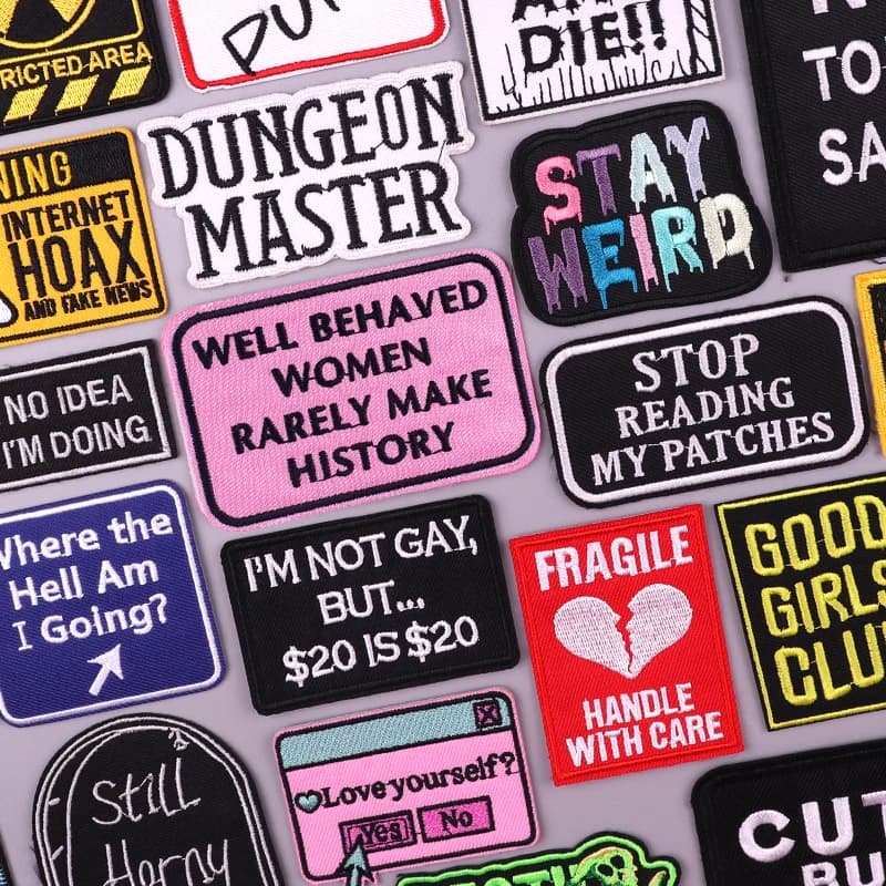 Cartoon/Punk Letter Embroidery Patch Sew Applique Iron On Patches For Clothing thermoadhesive Patches DIY Jacket Ironing Sticker