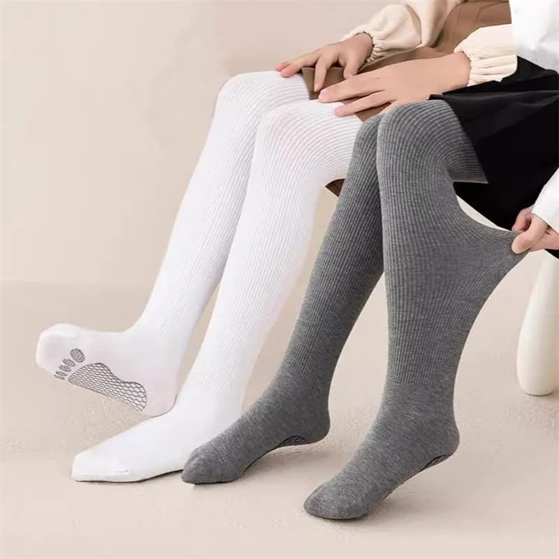 3-15 Years Kids Spring Autumn Children's Solid Color Stripe Pantyhose Girls Leggings Dance Tights