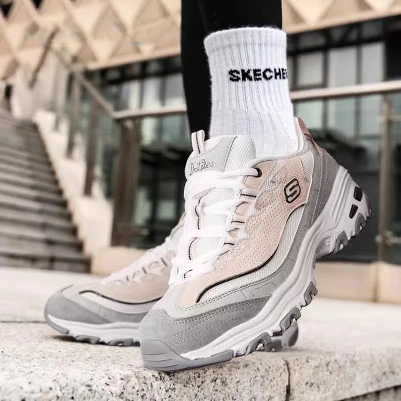 Skechers Women's sneakers Fashion Casual shoes Retro shock-absorbing Panda shoes