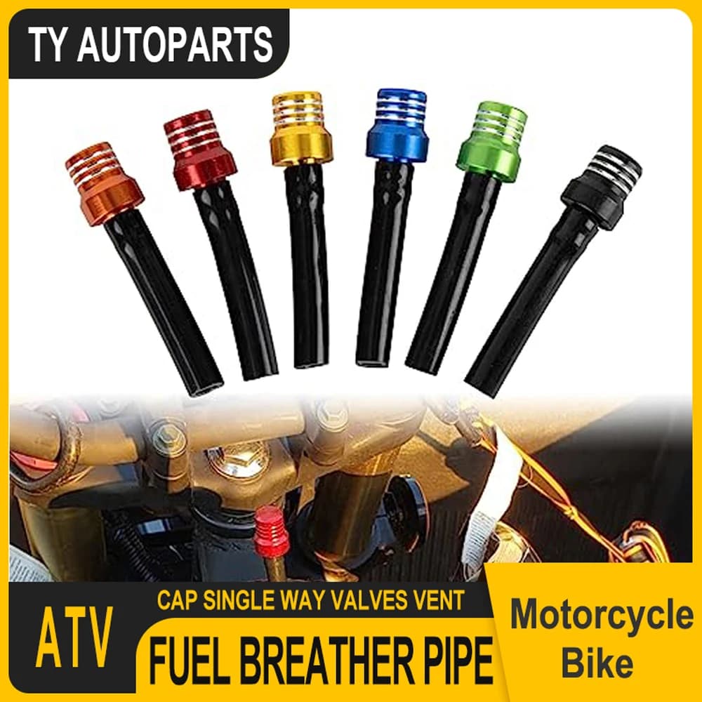 Motorcycle Gas Fuel Cap Single Way Valves Vent Breather Hoses Tubes For Motocross ATV Quad Dirt Pit Bike Fuel Tank Breather Pipe