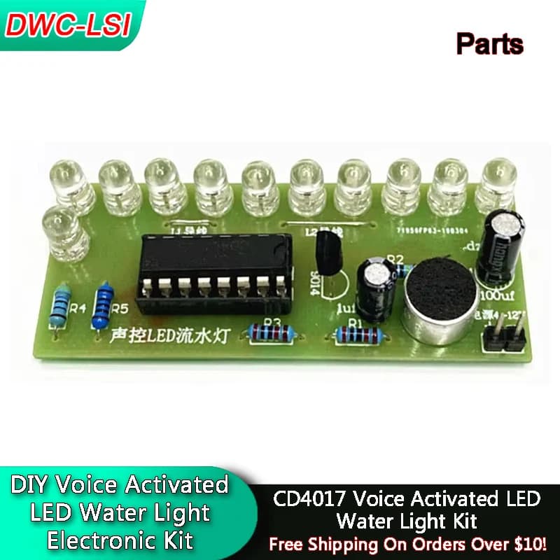 DIY Electronic Kit Module Voice Activated LED Water Light Kit CD4017 Lantern Control Fun Electronic Production Teaching Training