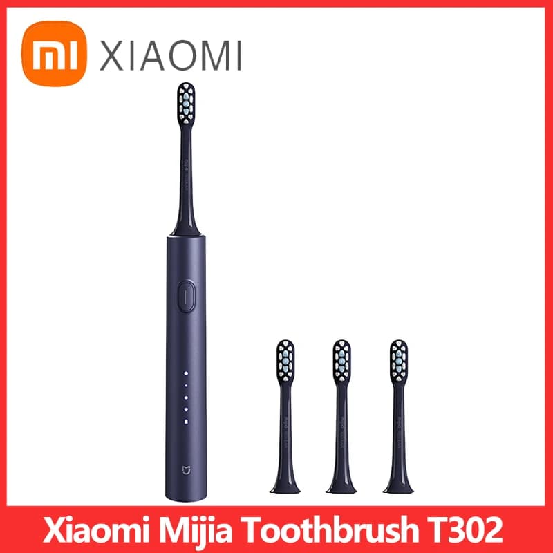 XIAOMI Mijia Sonic Electric Toothbrush T302 3colors 4 Brush Heads IPX8 Water Proof 360° Wireless Charging 4 Modes Cleaning Teeth
