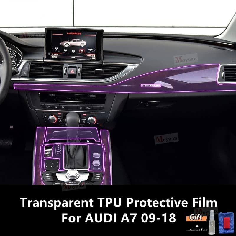 For AUDI A7 09-18 Screen TPU Transparent Protect Film Car Interior Sticker Gear Navigator Door Panel Car Accessories