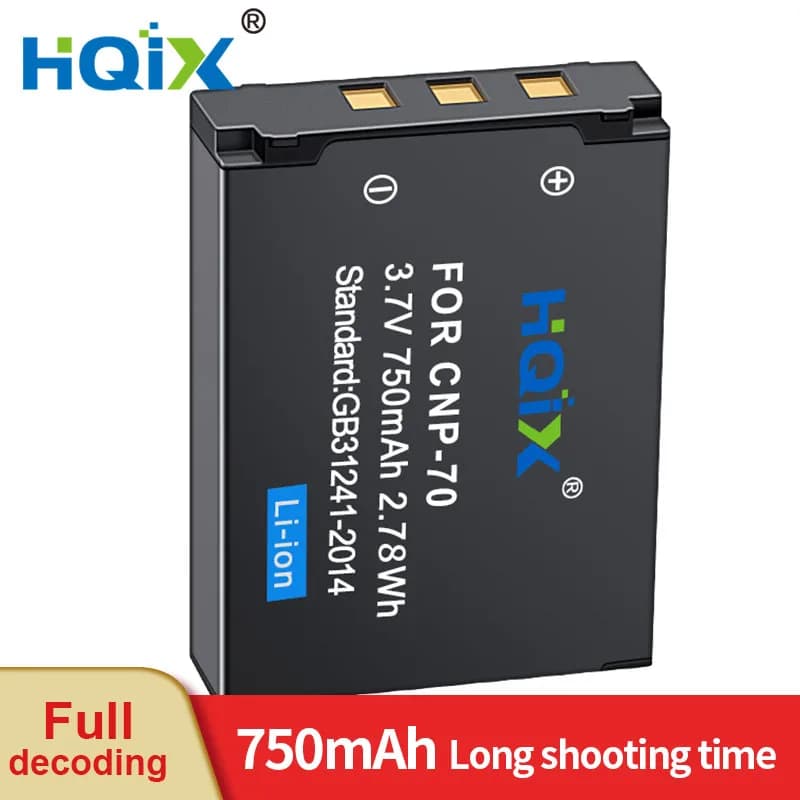 HQIX for CASIO EX-V9 V10 Z150 Z250 Z300 Z250BE Z250GD Z250PK camera NP-70 Charger Battery