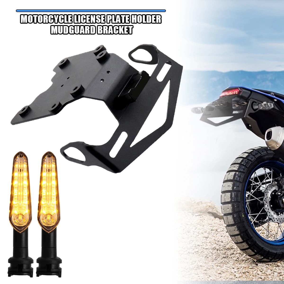 Motorcycle Rear License Plate Holder Bracket with Light Tail Tidy Fender Eliminator For Yamaha Tenere 700 XT700Z 2019-2013 Parts