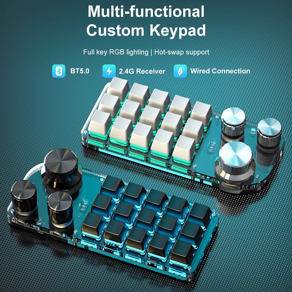 RGB Mechanical Keyboard with Custom Macro Programming PS Gaming Bluetooth Keypad Hotswap for Tablet Keyboard For MX Switch