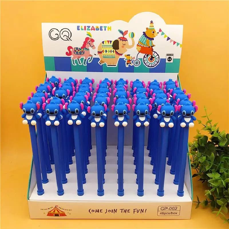 Disney Stitch Gel Pen 48 Pcs/lot Cartoon Cute 0.5 mm Black Ink Signature Pen Office School Writing Supplies Stationery Gift