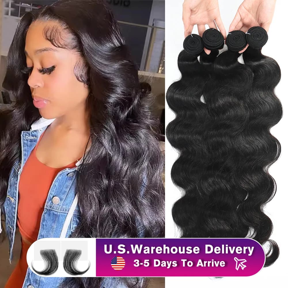 16A Brazilian 28Inch Body Wave Bundles 100% Unprocessed Virgin Hair Body Wave 4 5Bundles Human Hair Weave Bundles With Baby Hair
