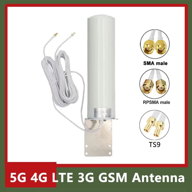 Long Range 2*2pcs Dua Cable 5G 4G LTE 3G GSM Antenna Outdoor Waterproof High Gain 28dbi Omni WiFi AP Aerial SMA TS9 CRC9 Router