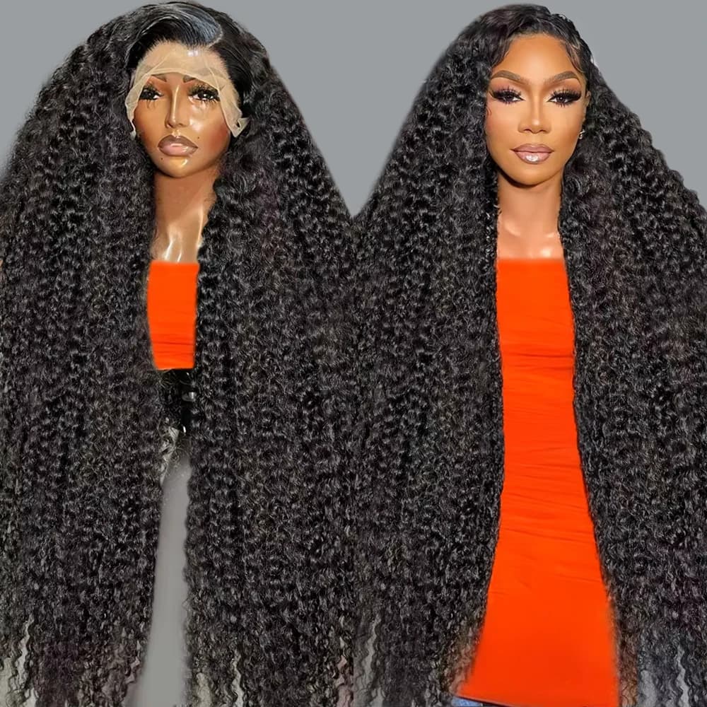 250% High Density 40 42 46Inches Deep Wave Frontal Wig 13x6 Hd Lace Curly Wig Wet & Wavy Water Wave Lace Frontal Wigs For Women