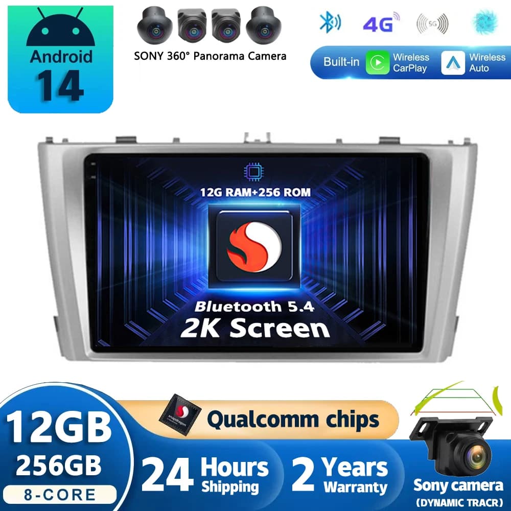 Android 14 Car Radio For Toyota Avensis T27 2009 - 2015 Navigation GPS Multimedia Player Stereo wifi+4G Carplay auto video 2din