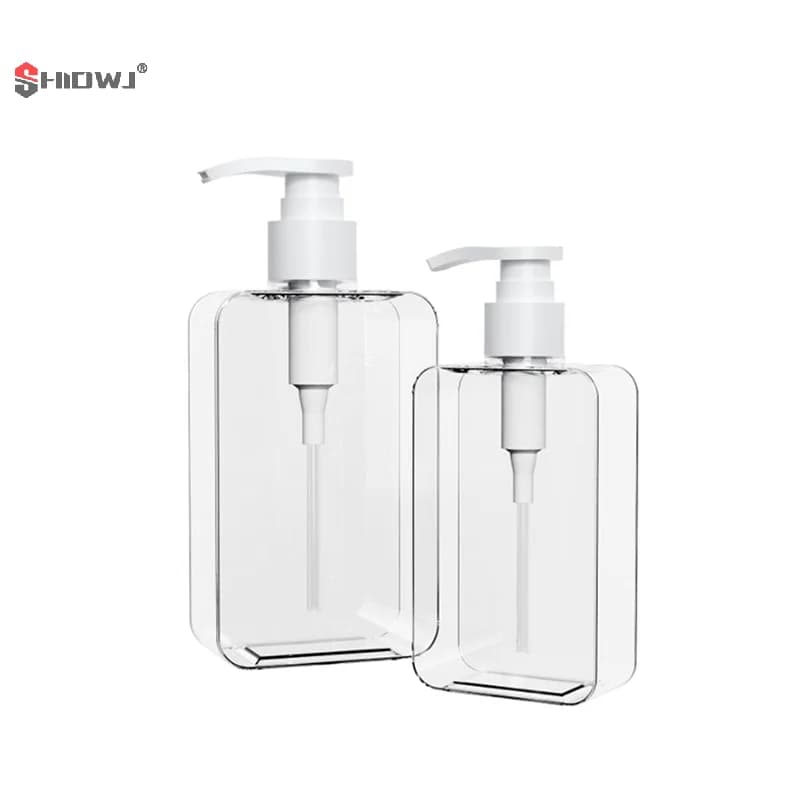 Transparent Square Soap Dispenser Countertop Lotion Bottle With Pump Bathroom Lotion Liquid Soap Dispenser Refillable Emp