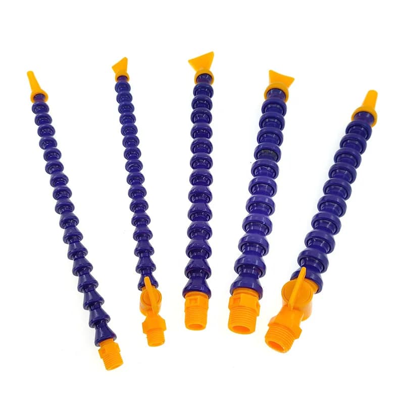 400mm 1/4 3/8 1/2 Flexible Water Oil Coolant Tube Hose with Plastic Flat Nozzle Round Nozzle for CNC Milling Lathe Cooling Pipe