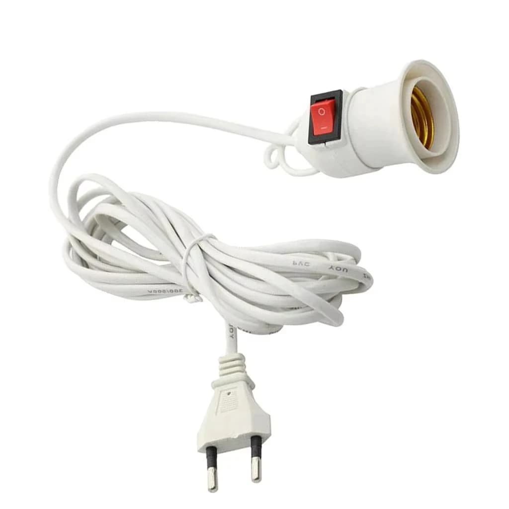 E27 Hanging Plant Light Holder with 3.8M Cable EU Plug On Off Switch for Indoor Garden Desk Lamp