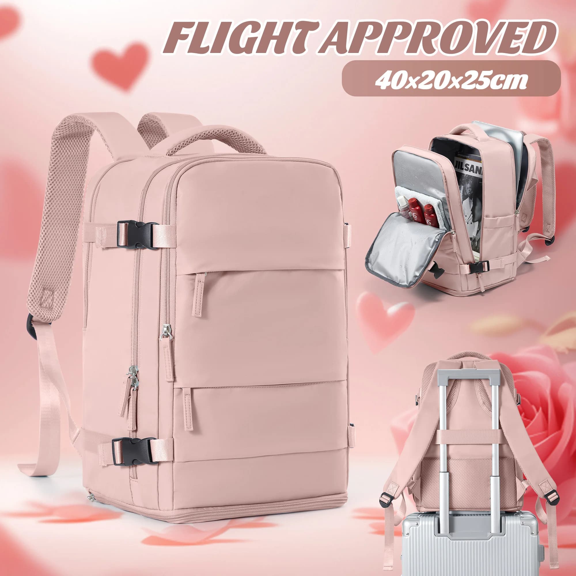 Backpack Travel Cabin Airplane 40x20x25 Ryanair Travel Backpack Suitcase Hand Luggage Backpack Men's Women's Clothing Rucksack