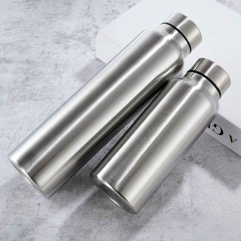 High Quality 1000ml Stainless Steel Sport Water Bottle Single-layer Rugged Water Cup Metal Flask Drinkware Camping Sports Gym