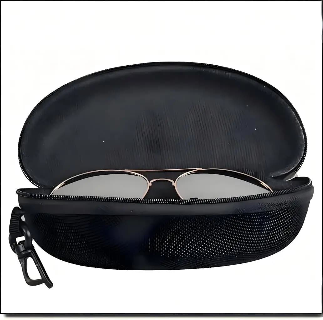 1PC 2025 new sports anti glasses box EVA zipper box Oxford cloth glasses box portable hook