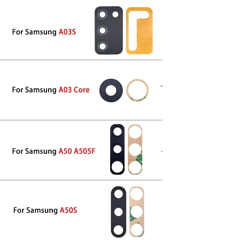 Back Camera Lens For Samsung A03S A02S A01 A02 A03 A10 A20 A30 A40 A50 A70 A70S A80 A03 Core Camera Glass Lens With Adhesive