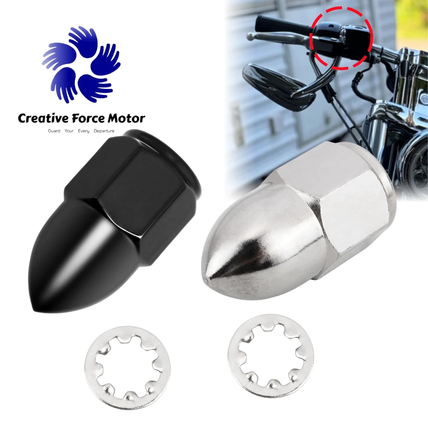 5/16"-24 rear view mirror Nut motorcycle handlebar mirrors Acorn mount Kit For Harley Sportster 1200 883 Softail Road King Dyna