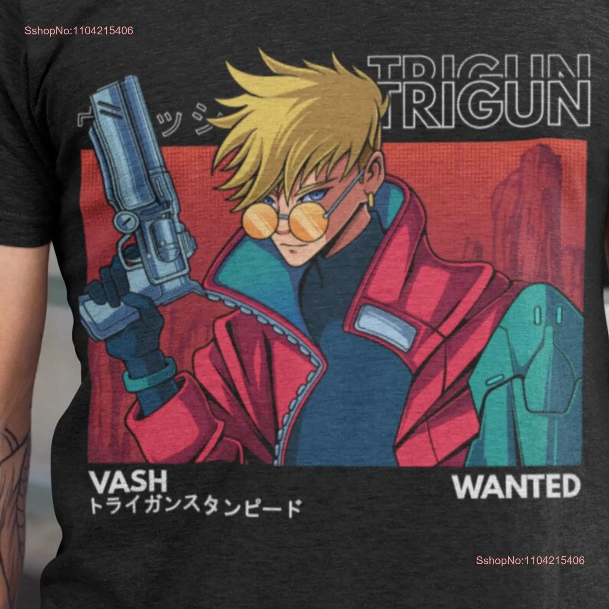 Gun anime Stampede Vash T Shirt Japanese Style for Lover Manga long or short sleeves