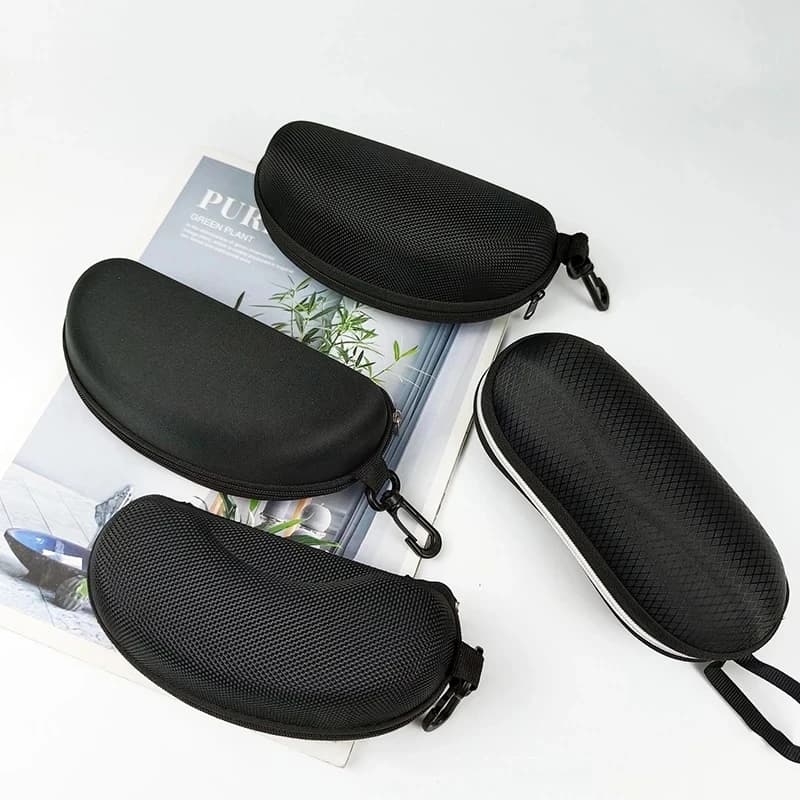 Sunglasses Men's Women's Storage Set Portable Anti-Stress Myopia Eye Bag Black Flat Mirror Glasses Case