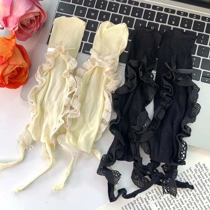 Ballet Lace Tie Straps Boat Socks Bowknot Women Sexy Fishnet Slippers Japanese Style Girl Lolita Modern Latin Socks