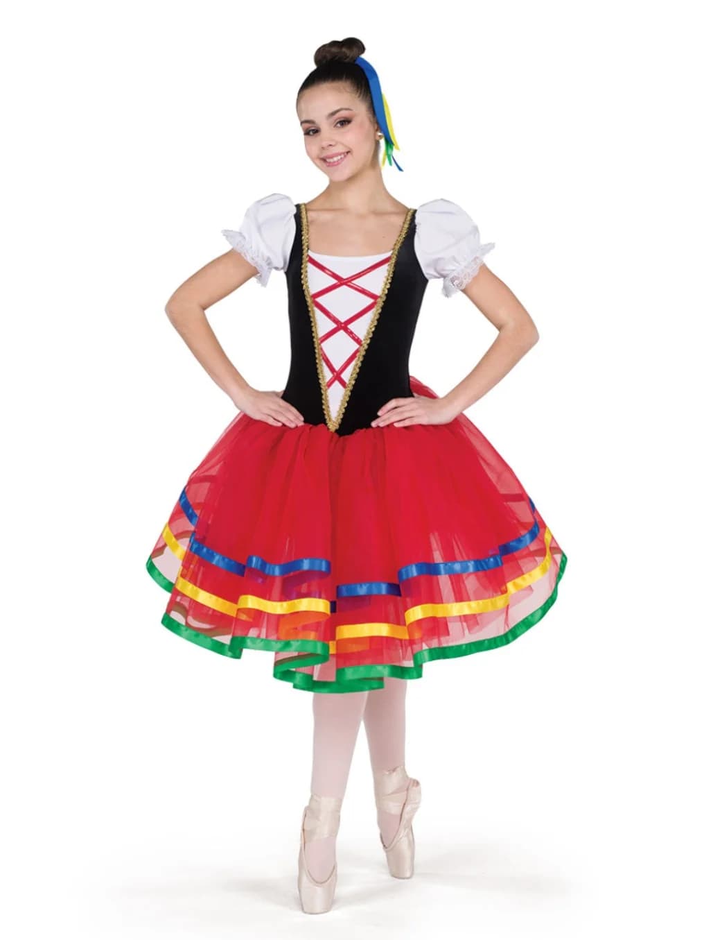 Girls Ballet Dress Red Spanish Skirt Ballerina Dance Costume Kids Women Professional Long Stage Performance Elegant Clothing