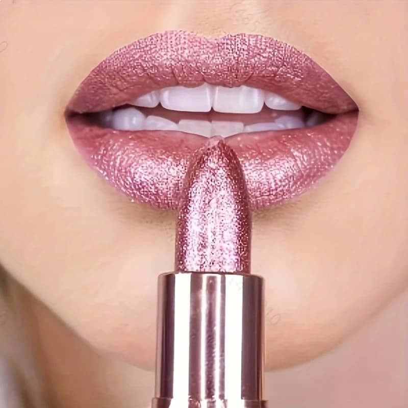Rose smoke powder, bright starry sky, glossy velvet texture, durable, make your lips shiny, waterproof, anti-fouling.