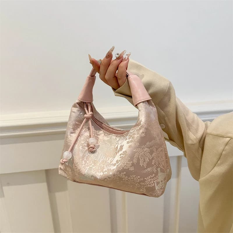 New Chinese Style Fine Embroidery Ladies Handbags 2025 Summer Fashion Shoulder Bag Crossbody Daily Party Tote Handbag For Women
