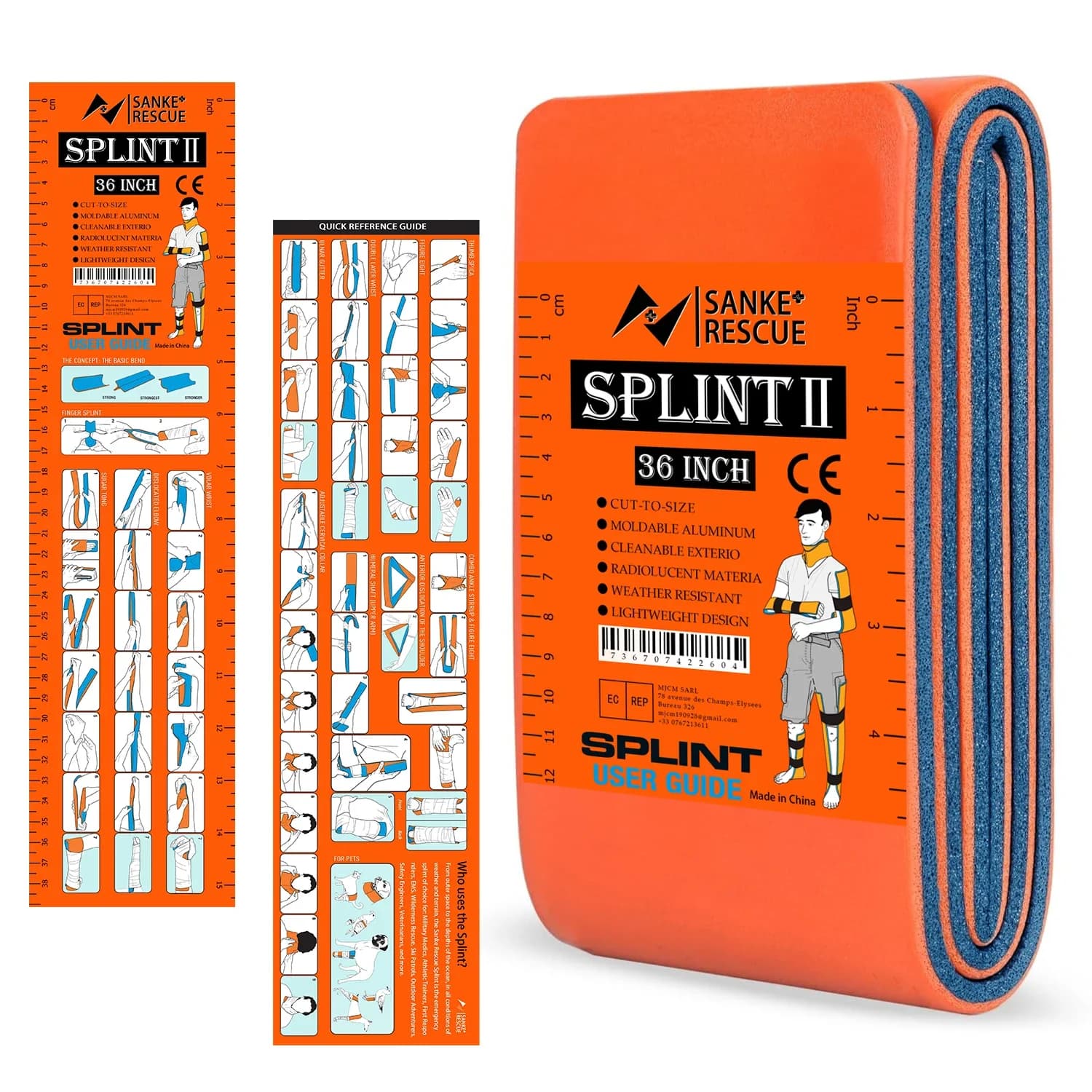 SANKE RESCUE First Aid Splint 36/18"X4.3" Wrist Thumb Support Brace Tendonitis Arthritis Thumb Protector Guard Right Left Hand