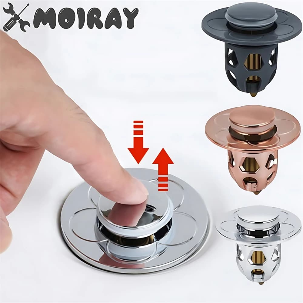 Universal Stainless Steel Basin Pop-Up Bounce Core Basin Drain Filter Hair Catcher Sink Strainer Bathtub Stopper Bathroom Tool
