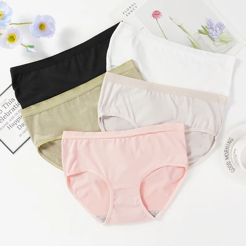 Women's Cotton Panties High Waist Seamless Underwear Women Skin-friendly Briefs Comfortable Student Cotton Briefs