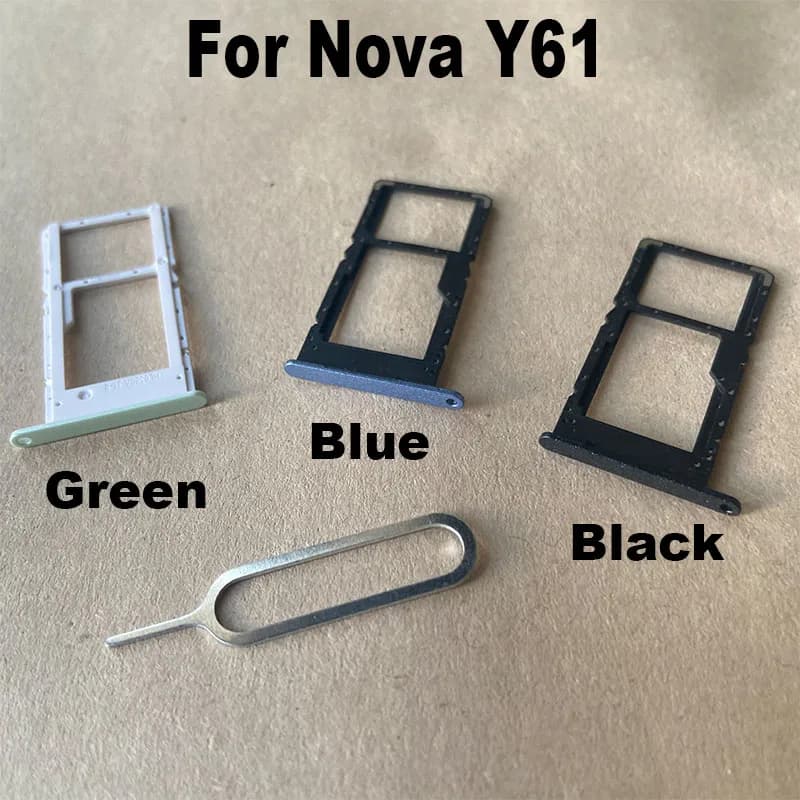 New For Huawei Nova Y61 Sim Card Tray Slot Holder Socket Adapter Connector Repair Parts Replacement