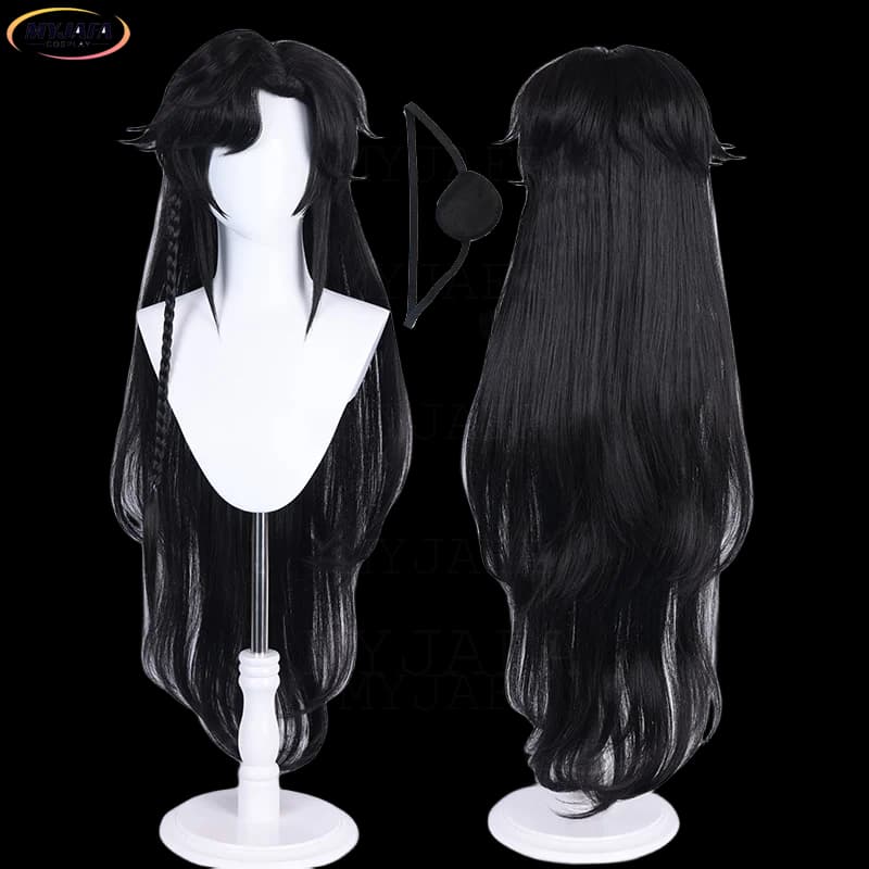 Hua Cheng San Lang Cosplay Wig Heaven Officials Blessing Cosplay Tian Guan Ci Fu Wig Black Heat Resistant Synthetic Hair Wigs