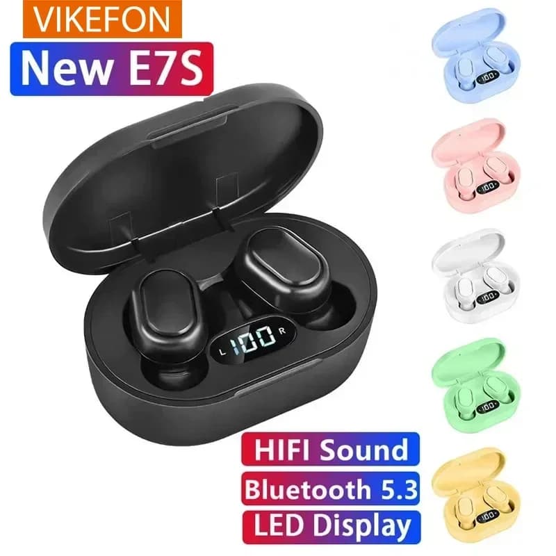 E7S TWS Wireless Headphones Bluetooth Earphone Control Sport Headset Waterproof Microphone Music Earphone Work On All Smartphone