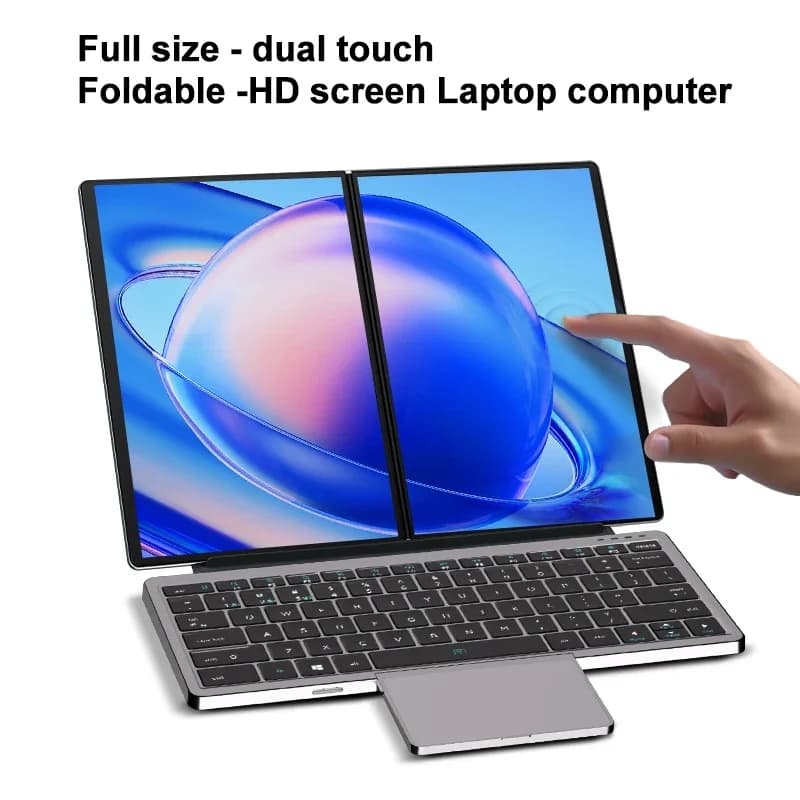 14 14 inch dual screen laptop DDR5 16GB RAM Intel N100 2.5K touch screen Yoga laptop Windows 11 notebook travel Tablet PC