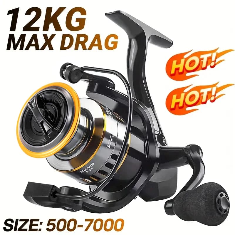 Rooblinos HE Spinning Reels Ultralight Metal 5.2:1 Gear Ratio 1000-7000 Saltwater Or Freshwater Big Max Drag Fishing Reels