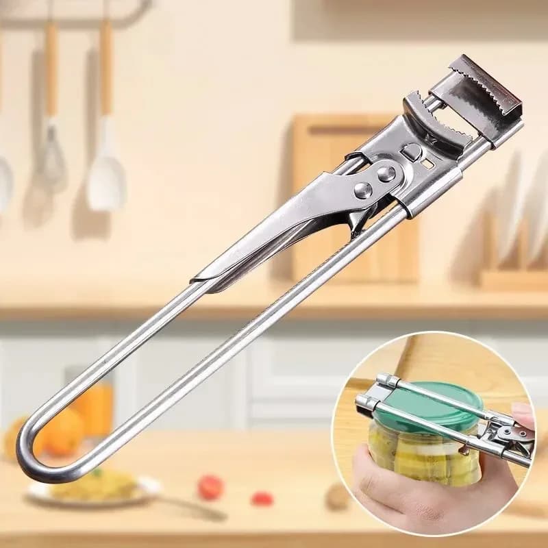 1pcs New Wine Opener Easy Use Non-slip Stainless Steel Can Opener Adjustable Bottle Opener for Kitchen Accessories