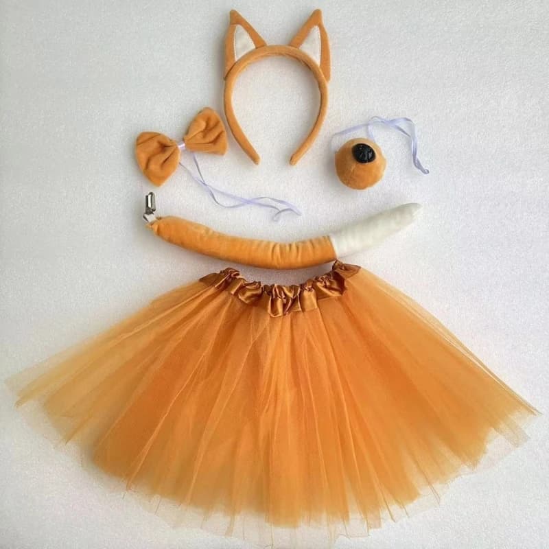 Q0KE Animal Cosplay Costumes Dog Ears Headband Bowtie Tail Nose Halloween Party Props
