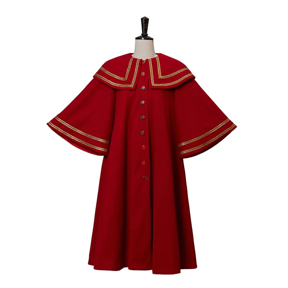 Women's Medieval Civil War Vintage Red Cloak 18th Century England Style Coat Jacket Halloween Carnival Theme Party Costumes
