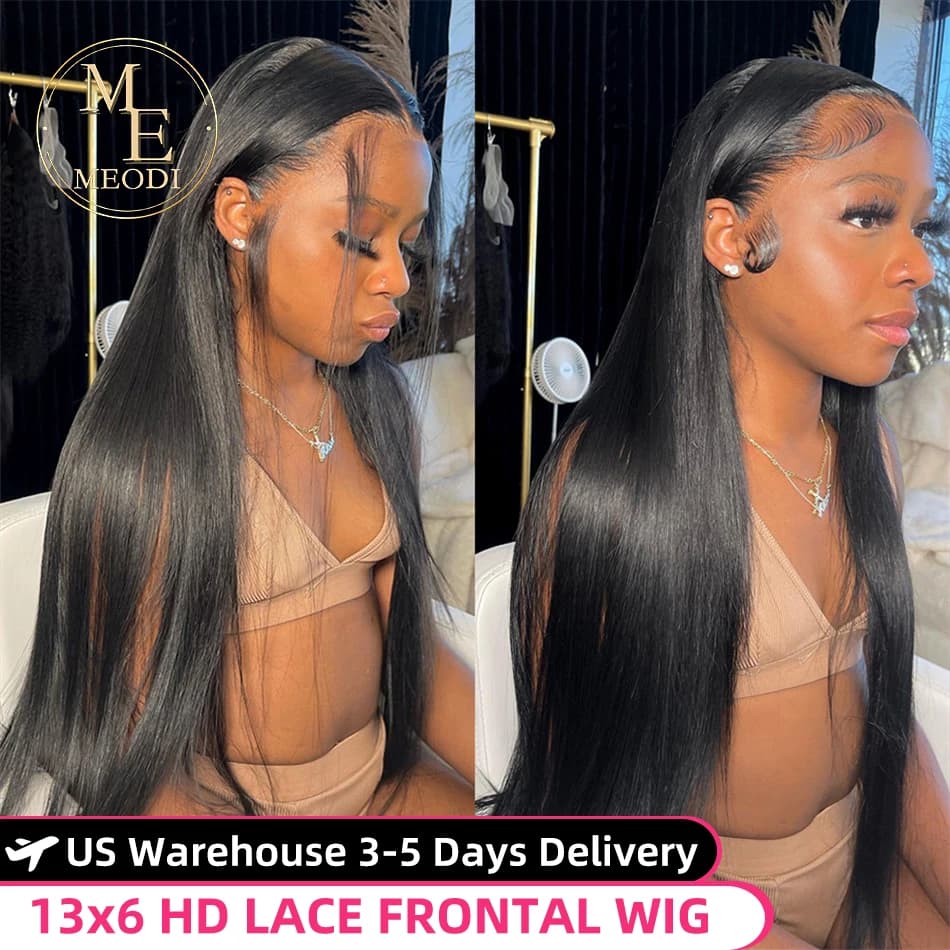 40 Inch Bone Straight 13x4 13x6 Hd Transparent Lace Frontal Wig 360 Brazilian 200 Density Human Hair Lace Front Wigs For Women
