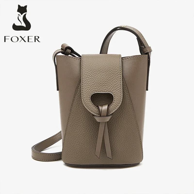 FOXER Mini Phone Bag Travel lightly For Girl Fashion Crossbody Bag High Quality Small Women Split Leather Shoulder CellPhone Bag