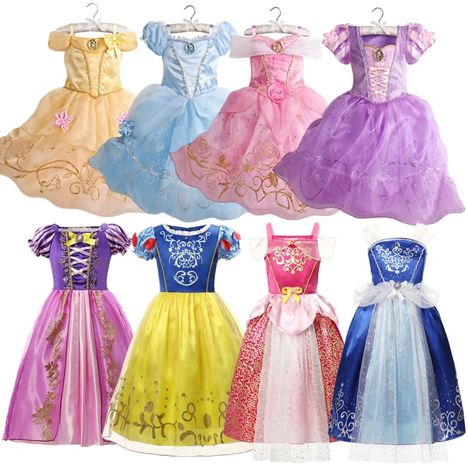 Girls Princess Costume Children Party Halloween Cosplay Vestidos Christmas Birthday Carnival Dress Up Rapunzel Disguise Frock